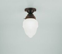 Plafonnier confortable Laiton antique Verre L:12 cm E27