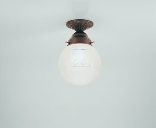 Lampe de plafonnier laiton antique verre éblouissant motif L:15 cm