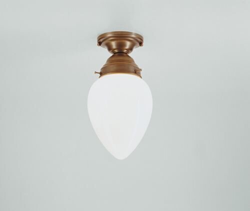 Lampe de plafonnier Berliner laiton verre éblouissant E27 L:14 cm