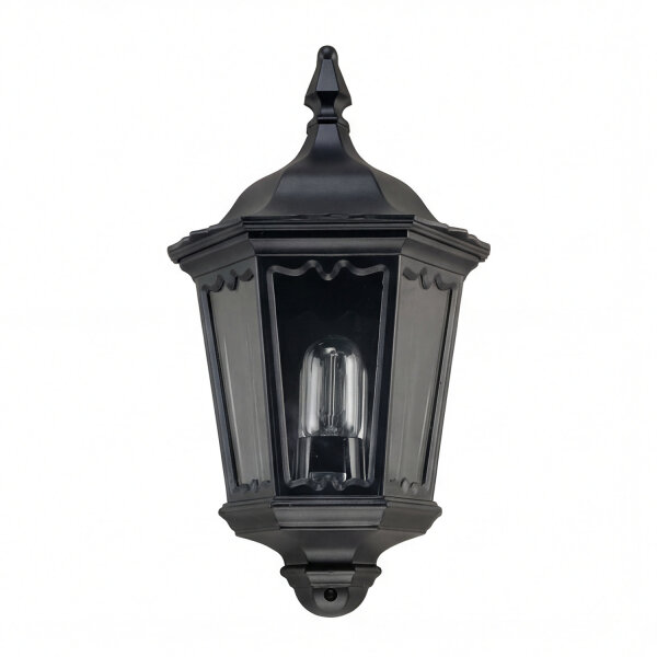 Applique extérieure noir fer forgé verre maison