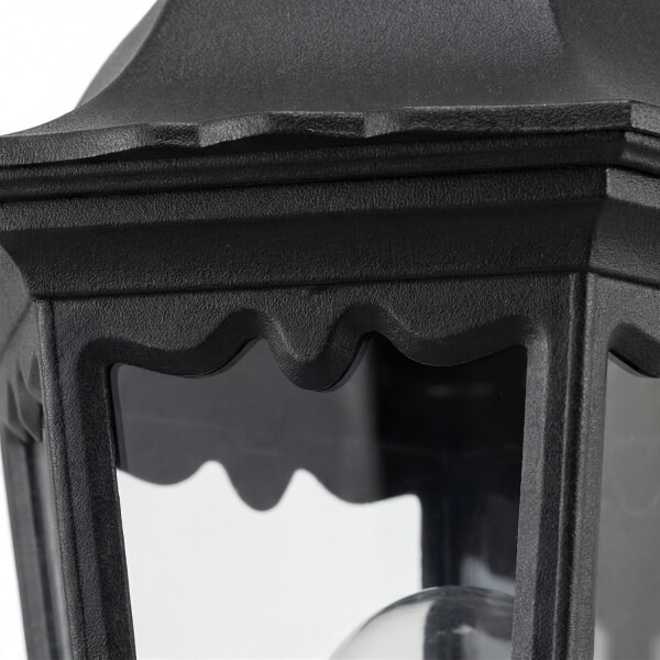 Applique extérieure noir fer forgé verre maison