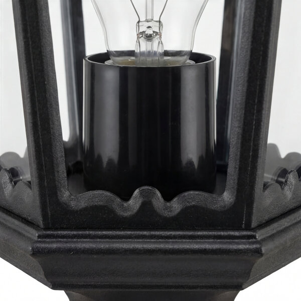 Applique extérieure noir fer forgé verre maison