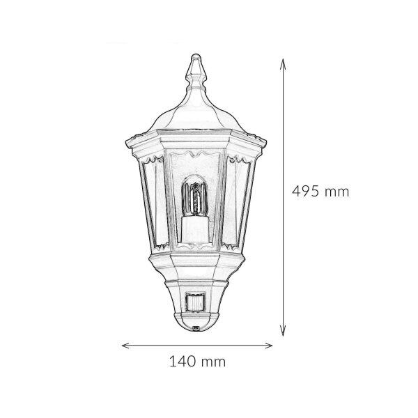 Lampe dextérieur capteur de mouvement noir fer forgé