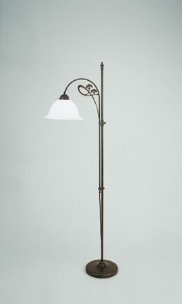 Lampadaire verre antique laiton E27 160 cm confortable