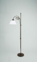 Lampadaire verre antique laiton E27 160 cm confortable