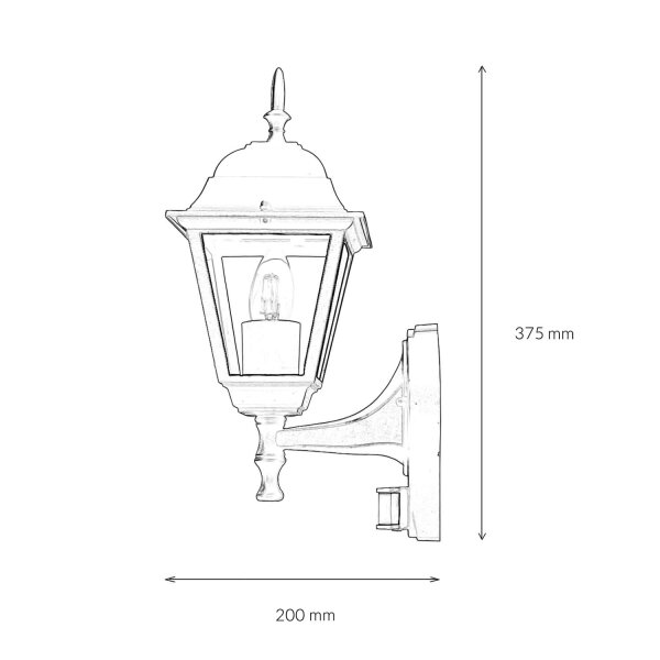 Lampe dextérieur avec détecteur de mouvement Capteur TIROL blanc or
