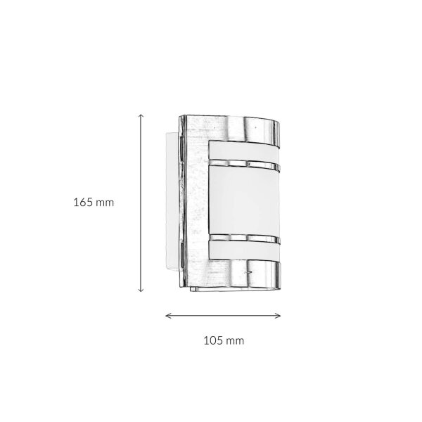 Applique murale Extérieur Acier inoxydable Maison Moderne E27
