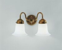 Applique verre Berliner laiton E27 P:17 cm 2 flammes
