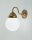 Applique Art Nouveau Boule de verre Laiton E27 P:22 cm
