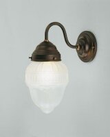Applique Art Nouveau Laiton Verre E27 P:20 cm faible...