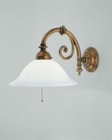 Applique murale chaleureuse laiton verre interrupteur E27...