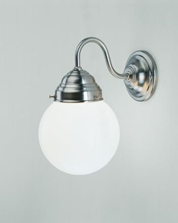 Applique murale chaleureuse laiton véritable verre nickel E27 sphère