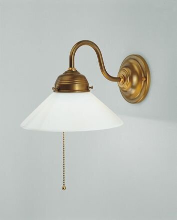Applique avec interrupteur laiton véritable verre E27 Art Nouveau