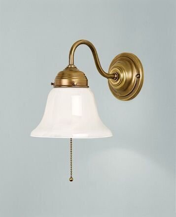 Applique avec interrupteur à tirette verre laiton E27 P:24 cm