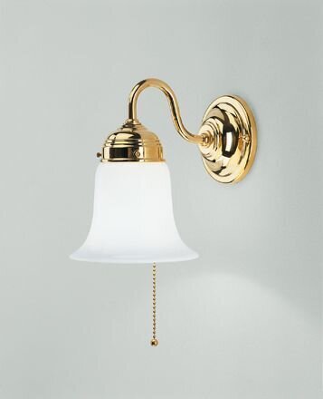 Applique avec interrupteur à tirette laiton poli verre E27