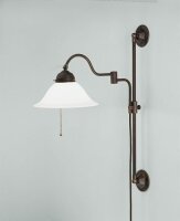 Lampe murale antique laiton verre câble fiche...