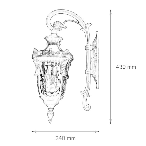 Lampe murale extérieure en bronze rustique IP44 Maison Cour