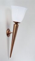 Torche murale laiton véritable verre E27 H:62 cm...