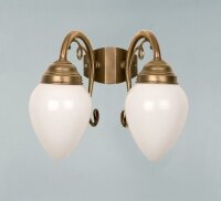 Applique 2 flammes laiton verre P:23 cm E27 ornements