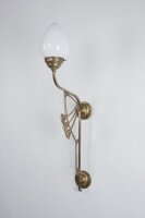 Applique murale chaleureuse laiton verre blanc E27 H:86 cm