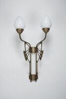 Applique confortable laiton verre blanc E27 L:44 cm