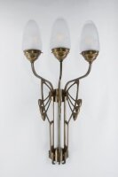 Applique murale confortable laiton verre blanc E27 L:40 cm