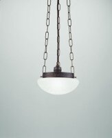 Lampe à suspendre ronde laiton antique verre E27...