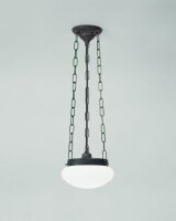 Lampe à suspendre ronde laiton antique verre E27...