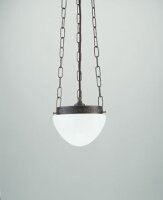 Suspension ronde laiton antique verre E27 Ø17 cm