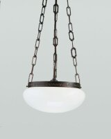 Suspension ronde laiton antique verre E27 Ø30 cm