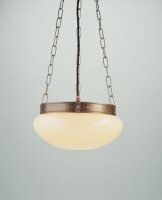 Lampe à suspendre laiton verre ivoire faible...