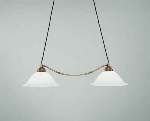 Longue lampe à suspendre laiton verre E27 L:82 cm confortable