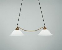 Longue lampe à suspendre laiton verre E27 L:82 cm...