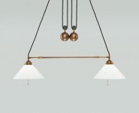 Suspension flexible laiton verre interrupteur E27 130 cm