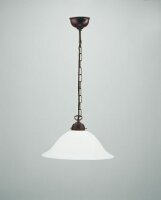 Ancienne lampe suspendue verre laiton Ø35 cm E27...