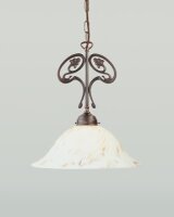 Lustre suspendu laiton antique verre en marbre E27...