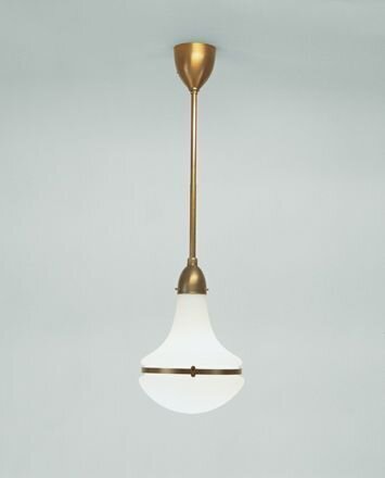 Lampe à suspendre Art Nouveau Berliner laiton verre E27 Ø24 cm