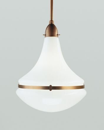 Suspension ronde Berliner laiton verre E27 Ø34 cm