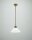 Suspension ronde interrupteur &agrave; tirette laiton verre E27 &Oslash;25 cm