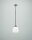 Suspension ronde laiton verre en nickel E27 L:15 cm
