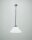 Suspension ronde laiton verre en nickel E27 L:30 cm