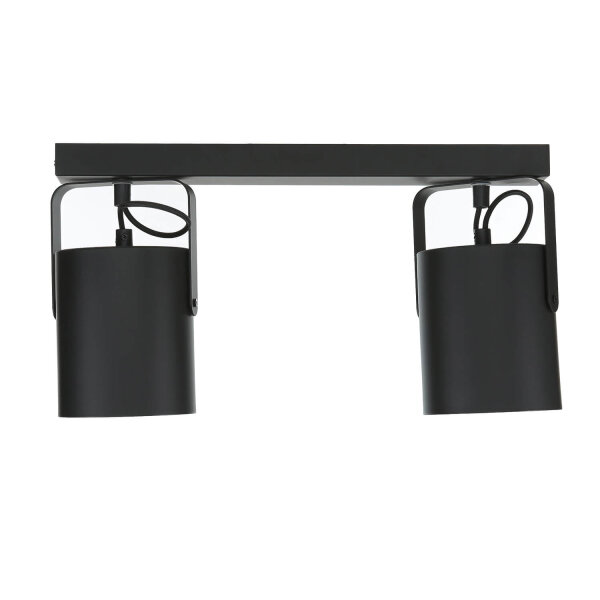Spot de plafond noir 2 flmg E27