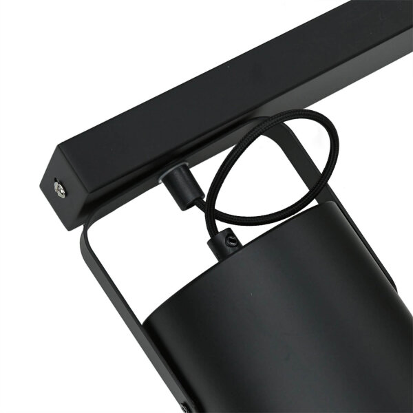 Spot de plafond noir 2 flmg E27