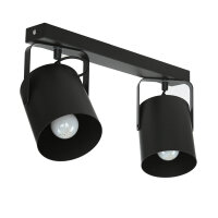 Spot de plafond noir 2 flmg E27