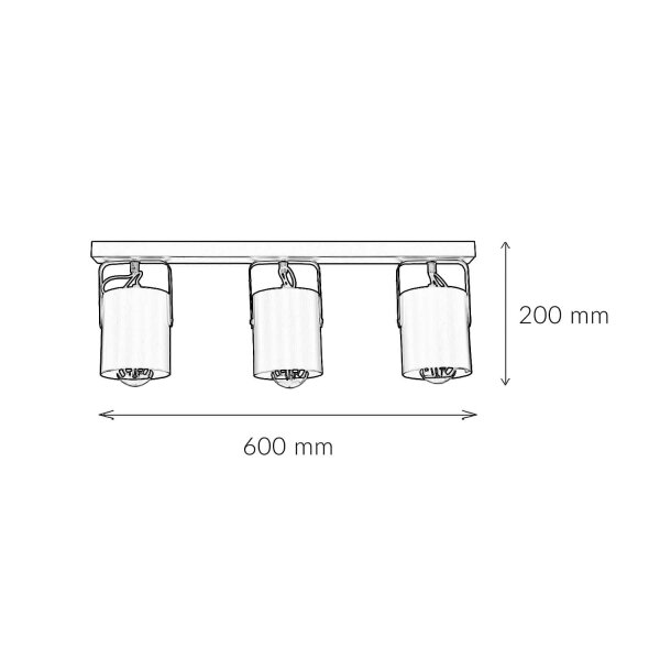 Projecteur de plafond noir 3 flmg E27