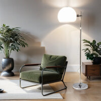 Lampadaire Salon Liseuse Chrome Blanc Bauhaus