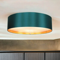 Lampe de plafonnier 4 flammes vert or tissu décoratif