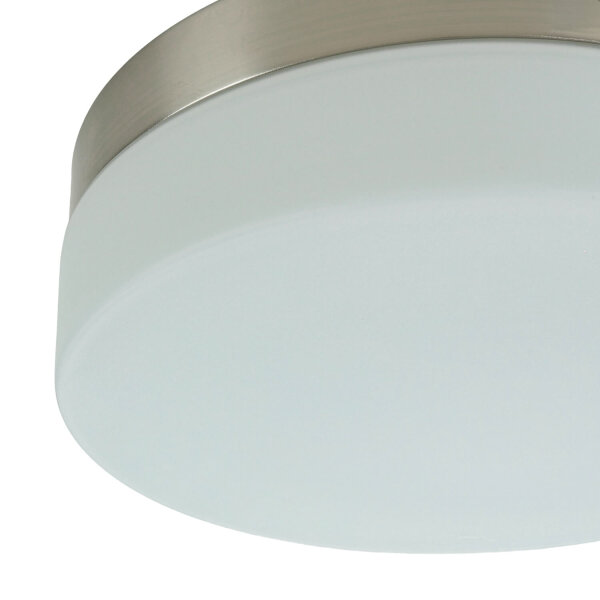 Plafonnier verre mat nickel