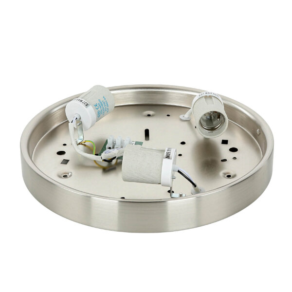 Plafonnier verre mat nickel