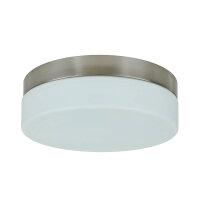 Plafonnier verre mat nickel